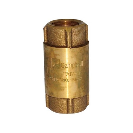 Tool CV-2TLF 200 PSI 0.5 in. FIP x 0.5 in. FIP Lead Free Brass Check Valve TO153623